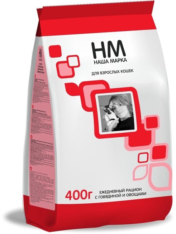 НАША МАРКА Сухой корм для взрослых кошек с говядиной и овощами 400г