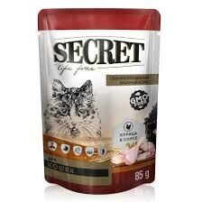 Secret Консервированный корм для кошек с курицей 85г